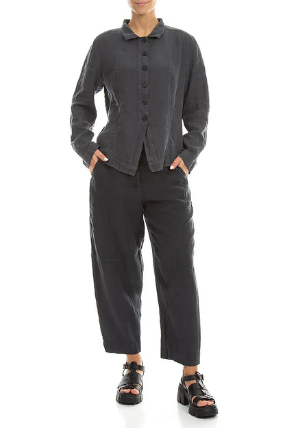 Collar Graphite Linen Jacket 4