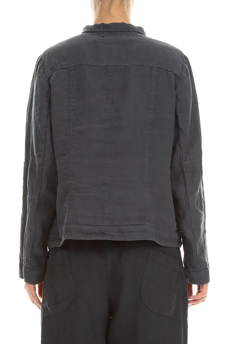 Collar Graphite Linen Jacket 2
