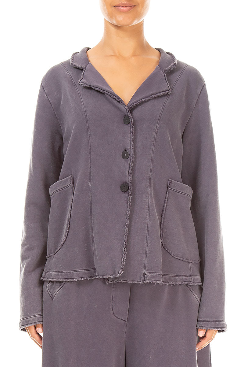 Collar Graphite Old Dye Cotton Jacket
