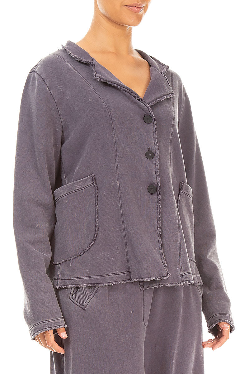 Collar Graphite Old Dye Cotton Jacket