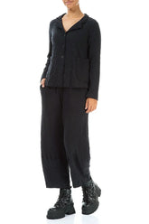 Cropped Grey Wavy Cotton Trousers 4