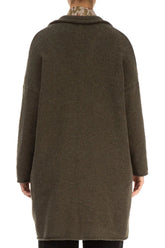 Collar Khaki Wool Cardigan 2