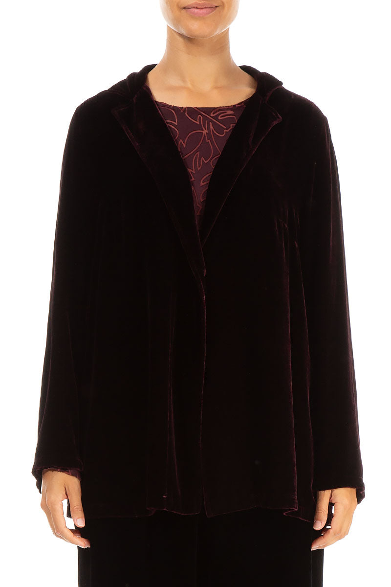 Collar Merlot Silk Velvet Jacket