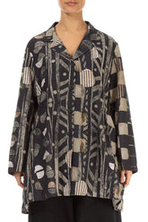 Collar Moonlight Ornamented Silk Cotton Jacket 1