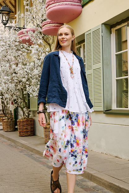 Collar Navy Linen Jacket 6