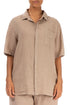 Collar Neck Cappuccino Linen Shirt 1
