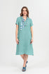 Collar Neck Crinkled Mint Silk Dress 1