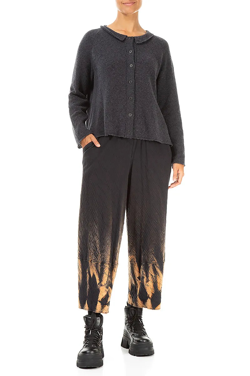 Collar Neck Dark Grey Wool Cardigan 4