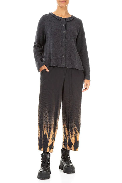 Collar Neck Dark Grey Wool Cardigan 4