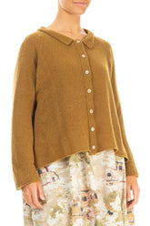 Collar Neck Honey Wool Cardigan 3