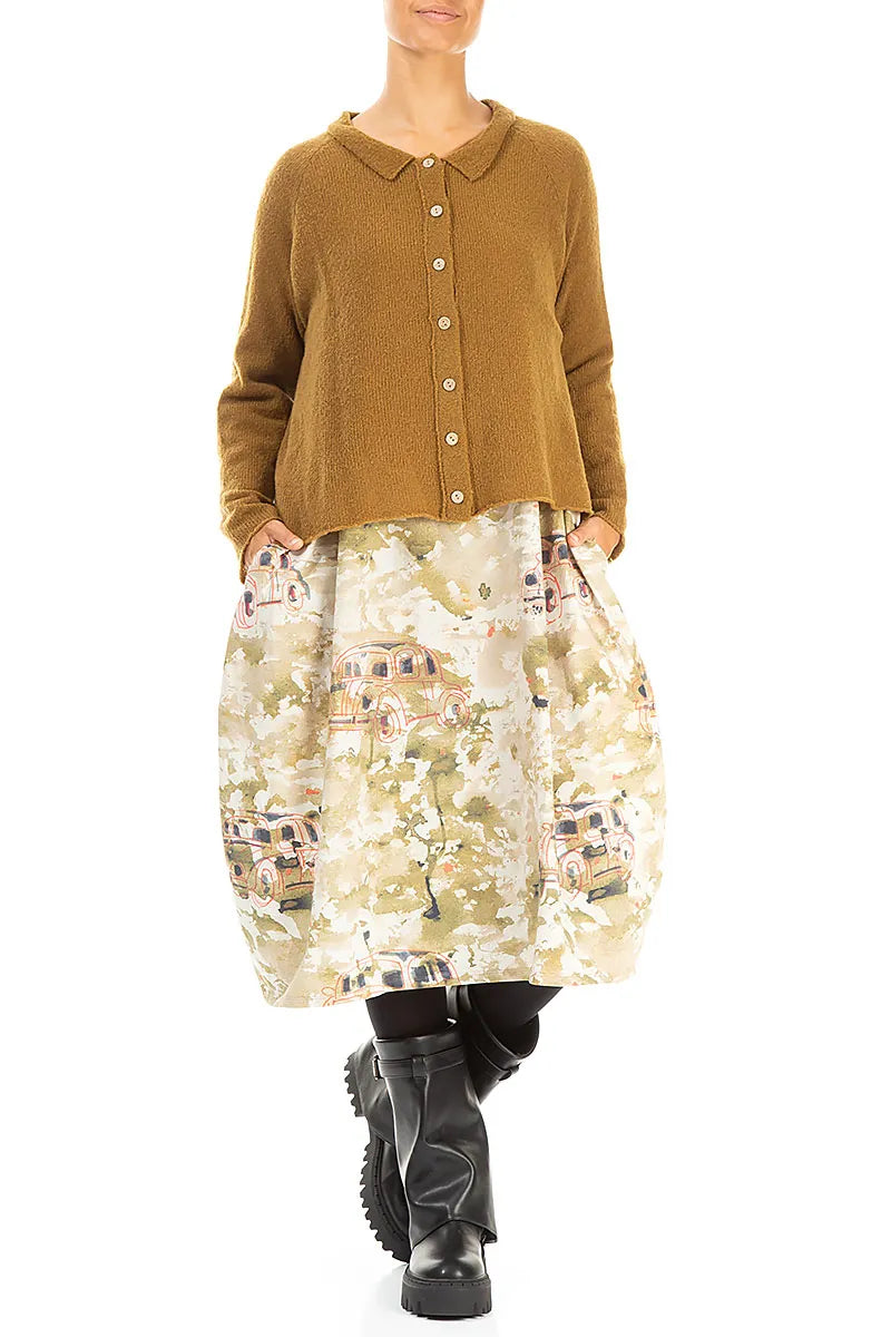 Collar Neck Honey Wool Cardigan 4