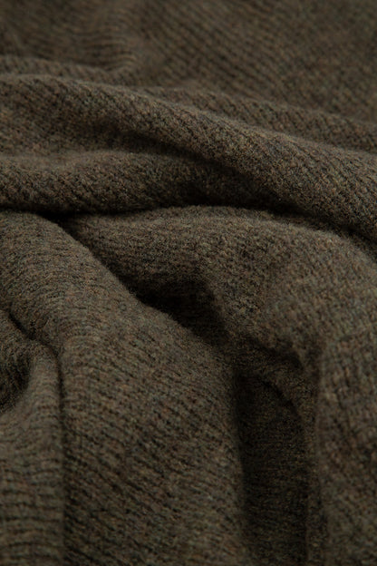 Collar Neck Khaki Wool Cardigan 5