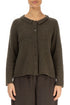 Collar Neck Khaki Wool Cardigan 1