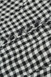 Collar Raw Edge Black & White Check Linen Jacket 5