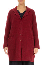 Collar Ruby Red Wool Cardigan 1