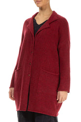 Collar Ruby Red Wool Cardigan 3