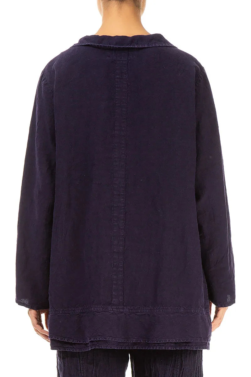 Collar Royal Purple Linen Tunic