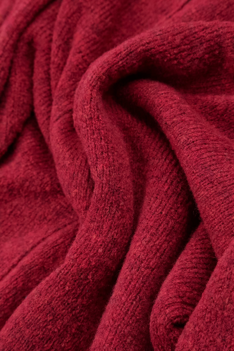 Collar Ruby Red Wool Cardigan 5