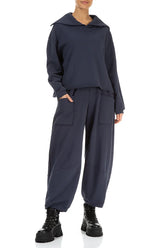 Collar Slate Blue Cotton Jumper 5