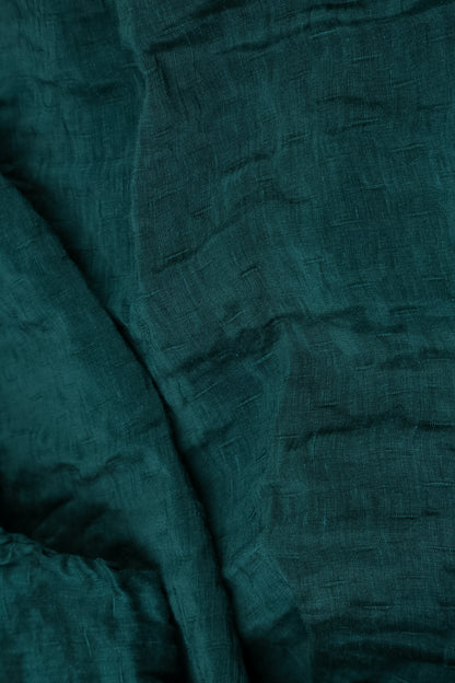 Collar Textured Peacock Silk Linen Jacket