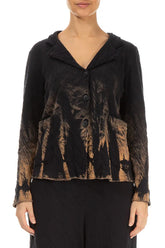 Collar Tie-Dye Wavy Cotton Jacket 1