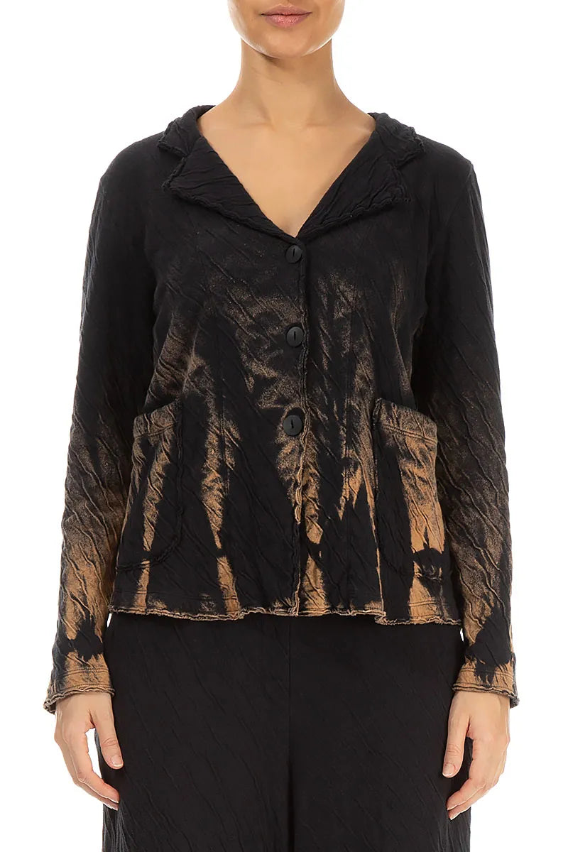 Collar Tie-Dye Wavy Cotton Jacket 1