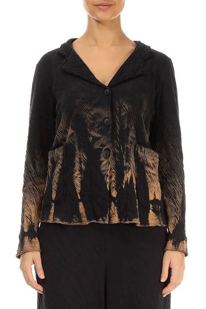 Collar Tie-Dye Wavy Cotton Jacket 1