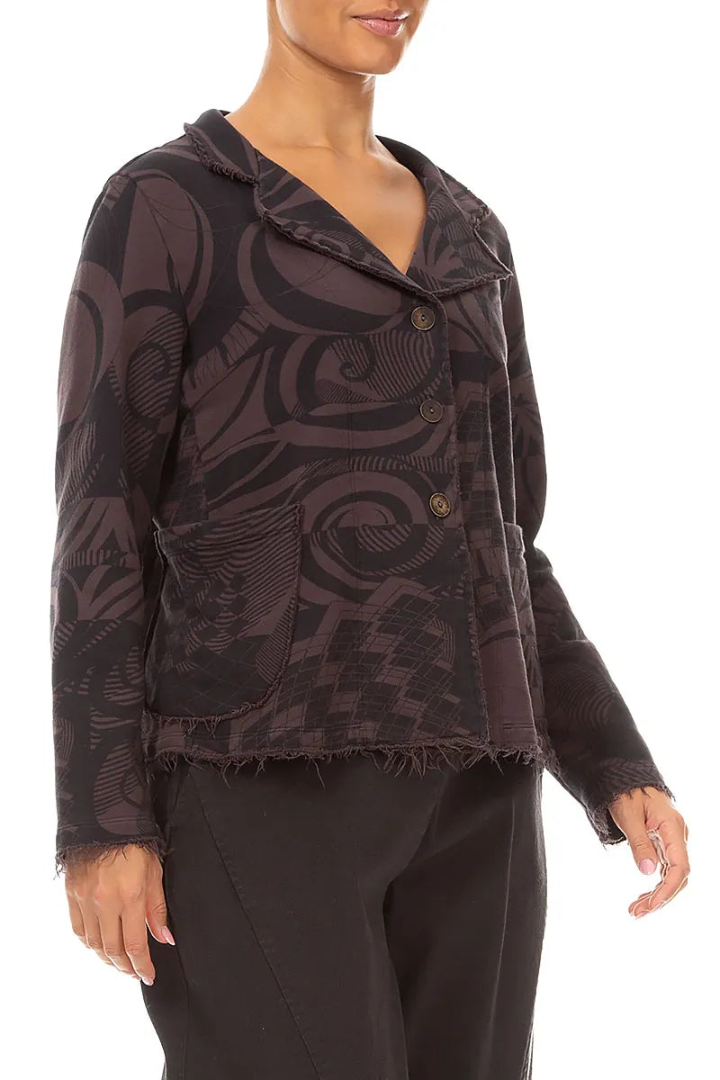 Collar Truffle Brown Orbit Cotton Jacket 4
