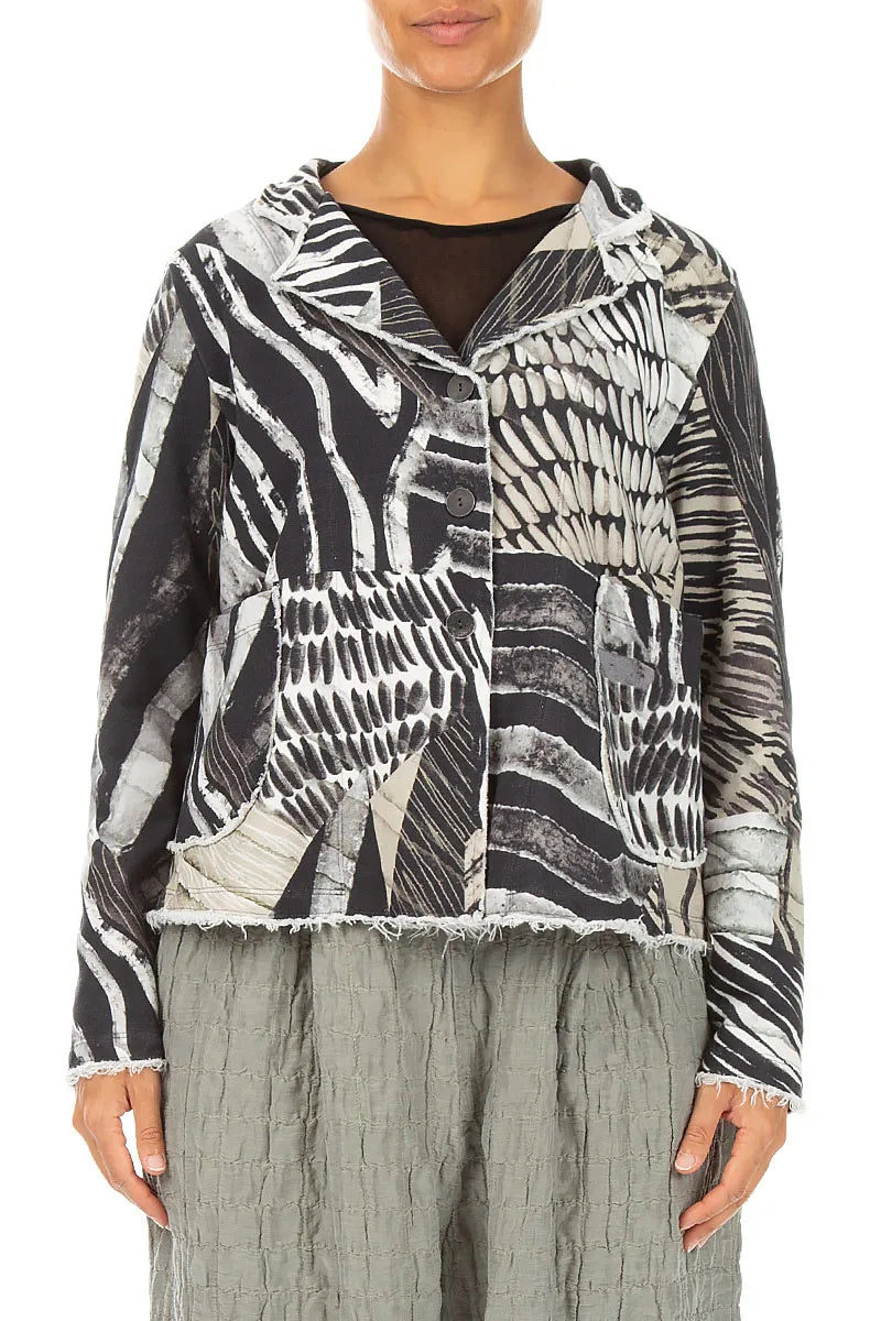 Collar Wild Ink Cotton Jacket 1