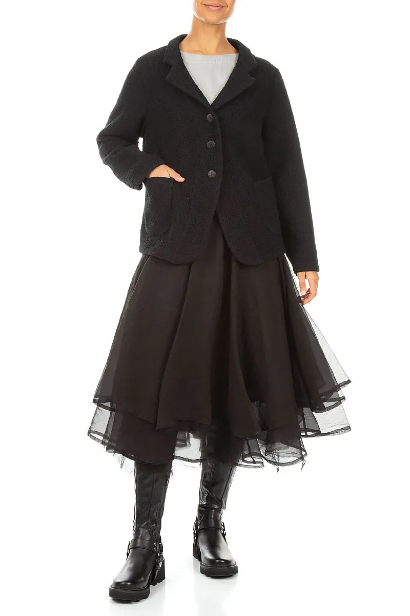 Collared Black Wool Jacket 4