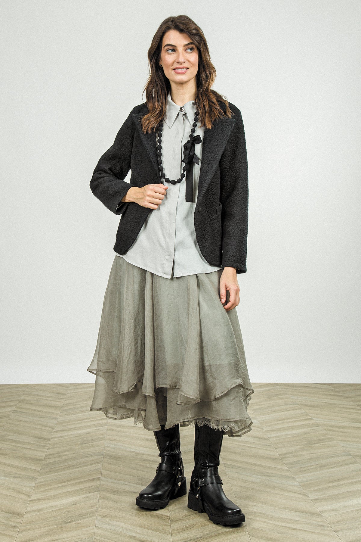 Collared Black Wool Jacket 6
