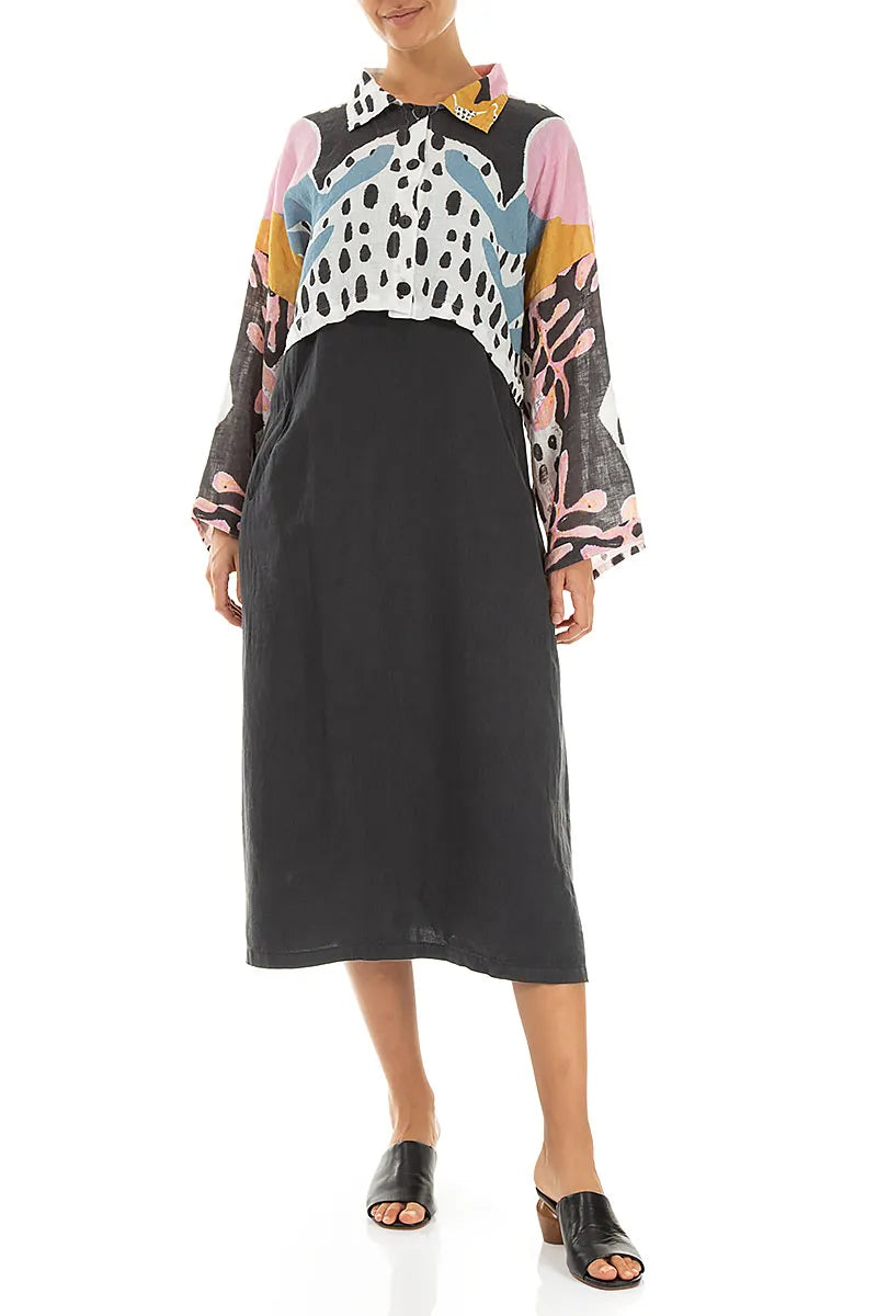 Collared Desert Bloom Linen Jacket