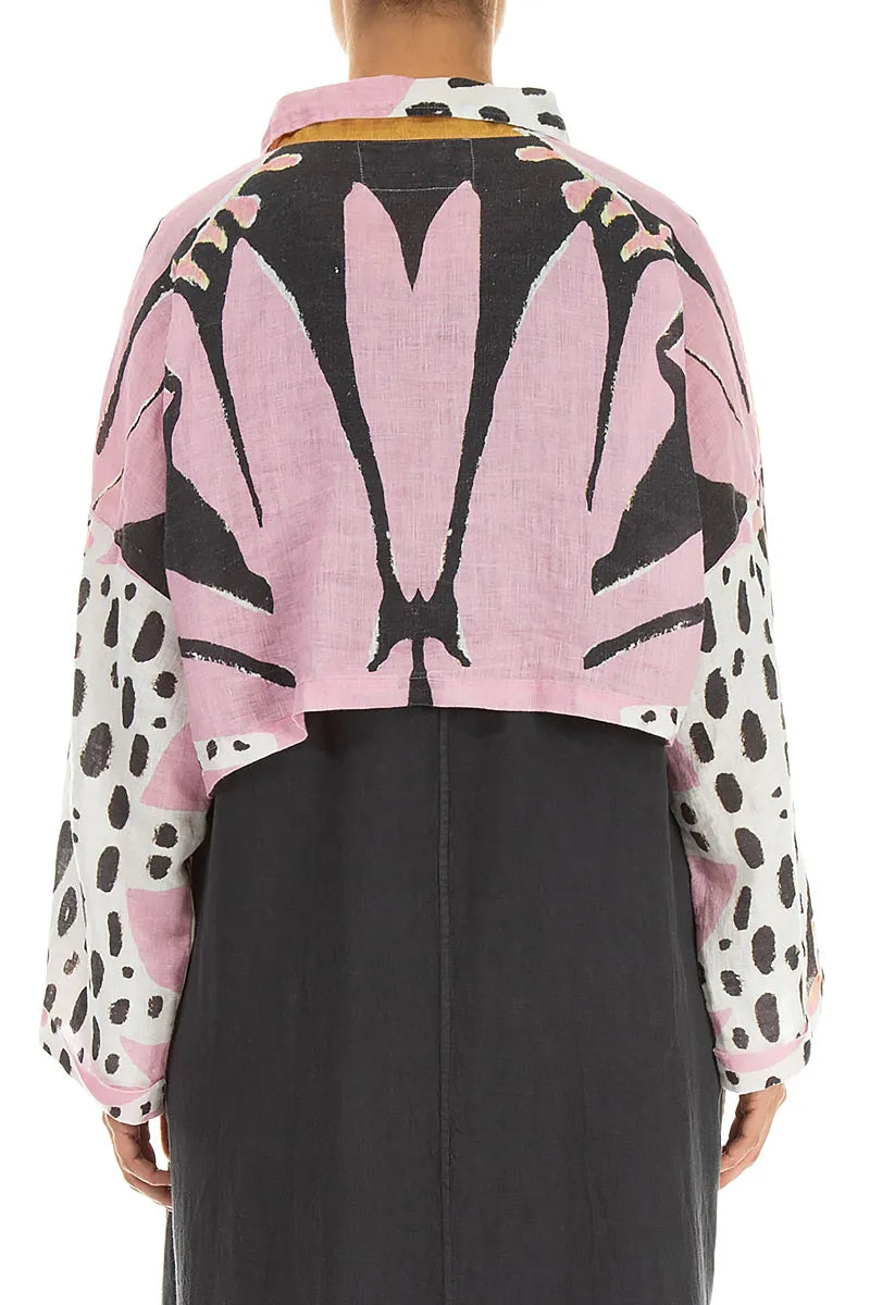 Collared Desert Bloom Linen Jacket
