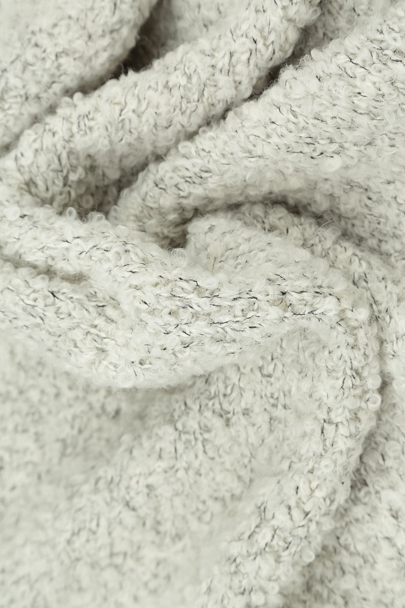 Collared Mélange Pearl Alpaca Wool Cardigan 6