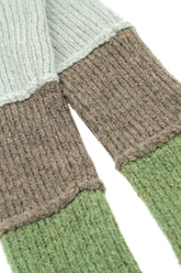 Colour Block Khaki & Sage Wool Wristlets 5