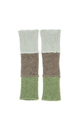 Colour Block Khaki & Sage Wool Wristlets 6