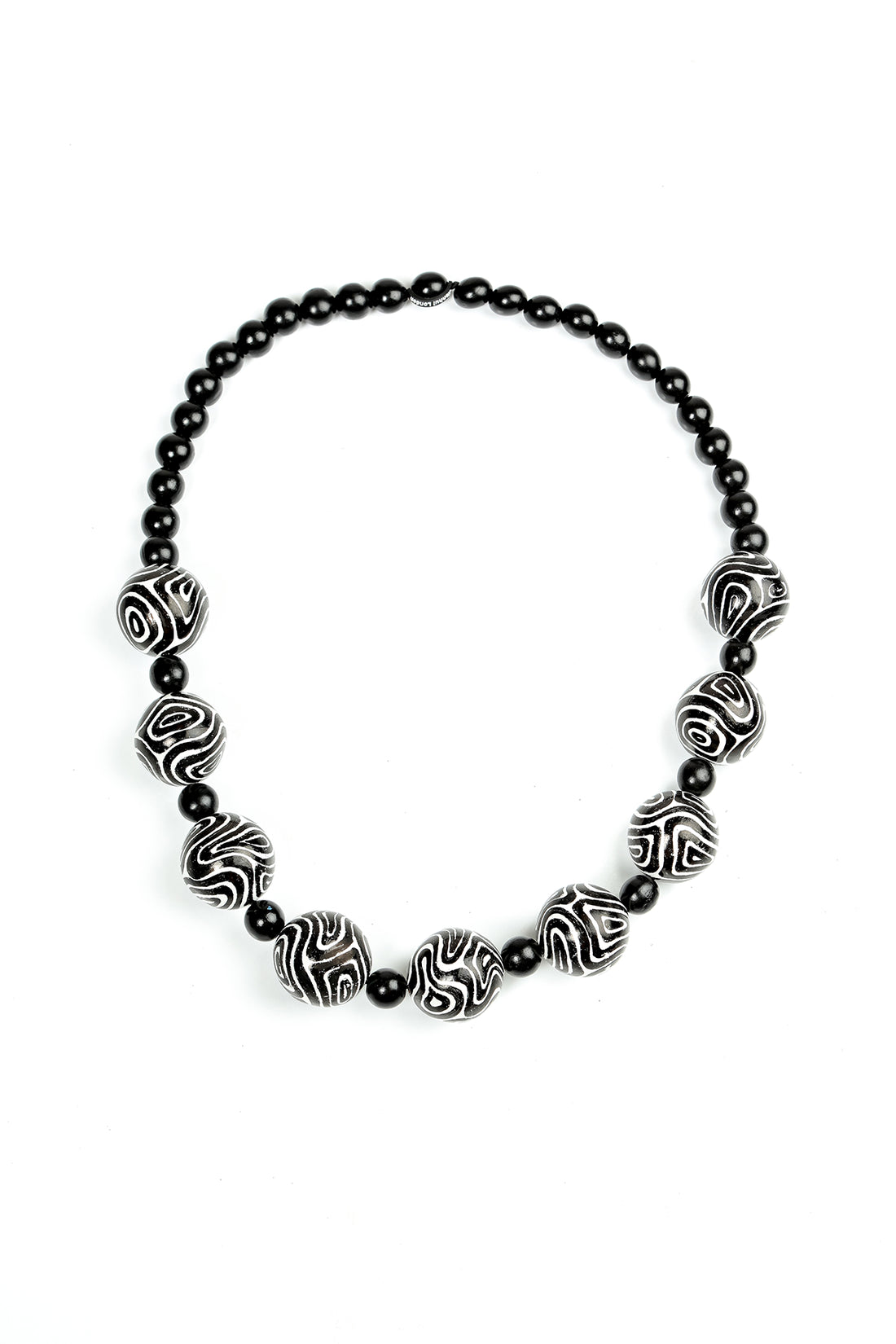 Contour Rhythm Wooden Bead Necklace