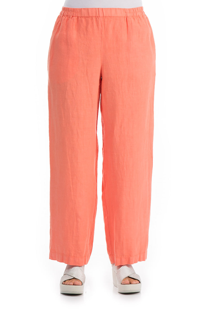 Coral Linen Trousers
