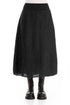 Cotton Waist Black Mélange Linen Skirt 1