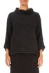 Cowl Neck Black Plissé Silk Blouse 1
