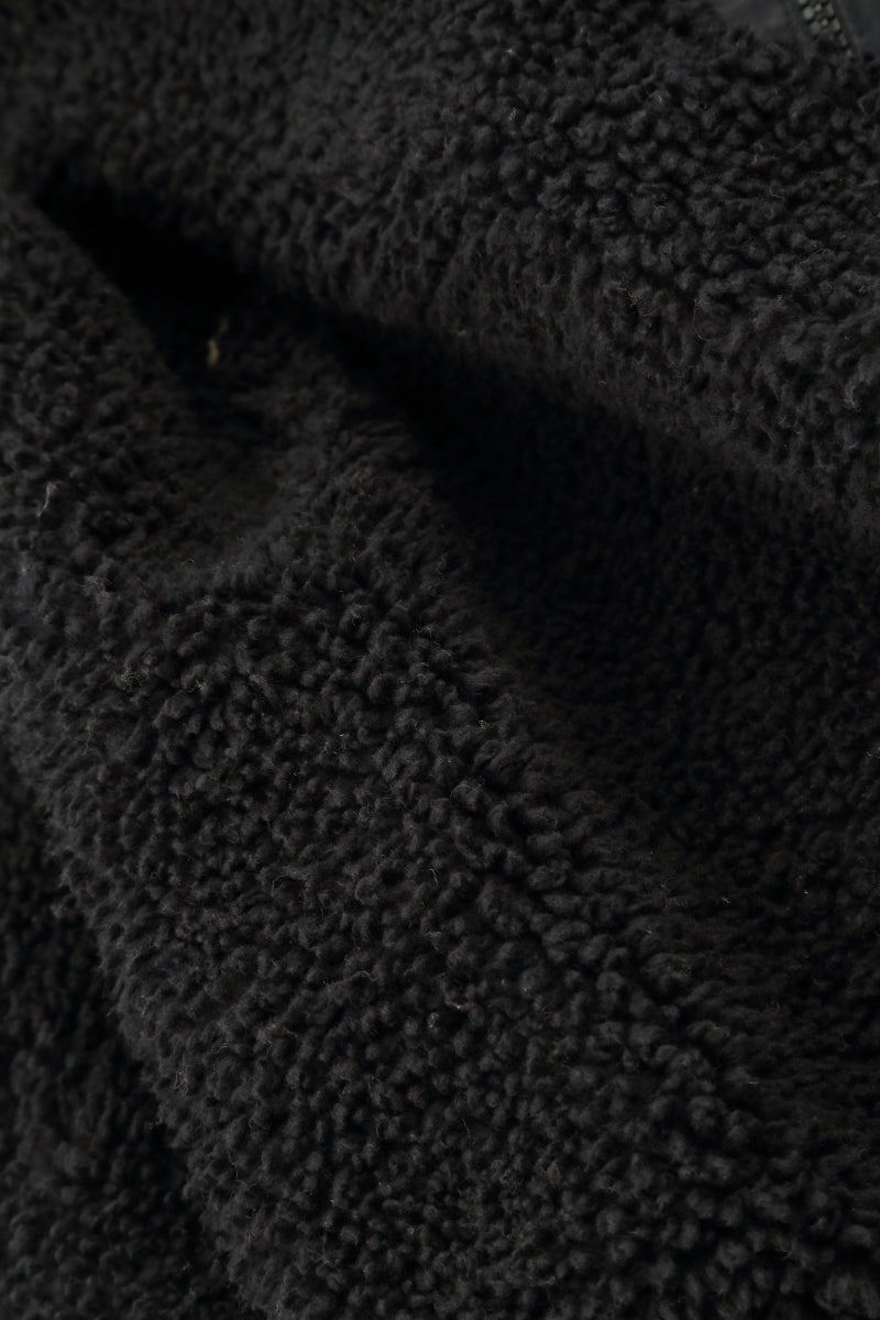 Cowl Neck Black Teddy Cotton Jumper