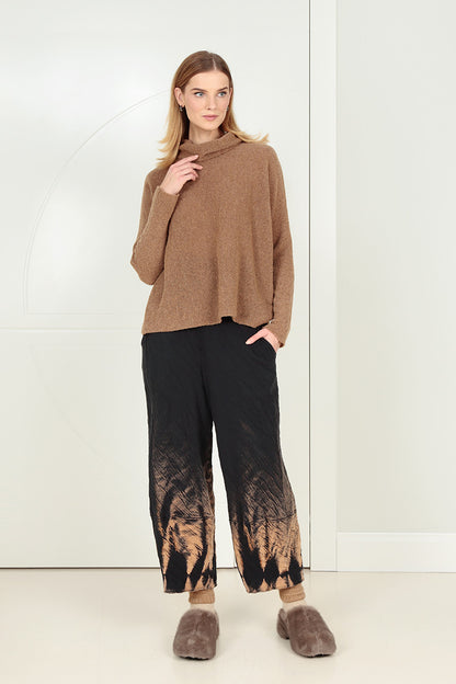 Cowl Neck Caramel Wool Sweater 6