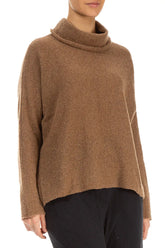 Cowl Neck Caramel Wool Sweater 3