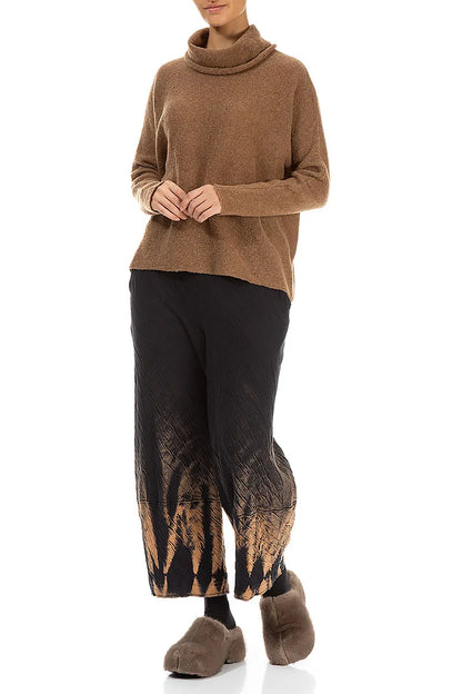 Cowl Neck Caramel Wool Sweater 4