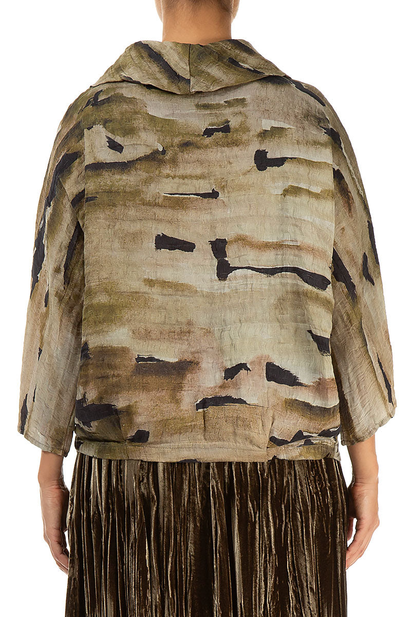 Cowl Neck Crinkled Terra Silk Blouse 2