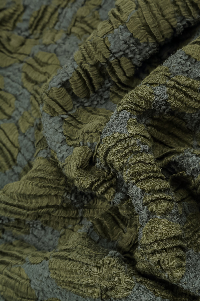 Cowl Neck Forest Mist Circle Silk Linen Blouse 5