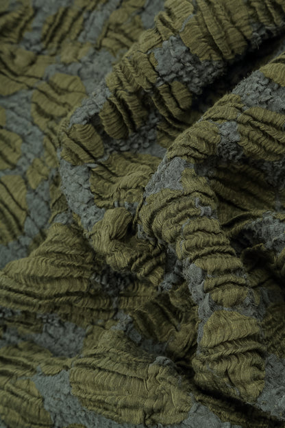 Cowl Neck Forest Mist Circle Silk Linen Blouse 5