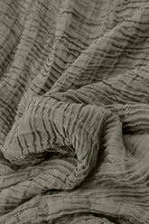 Cowl Neck Forest Mist Plissé Silk Dress 5