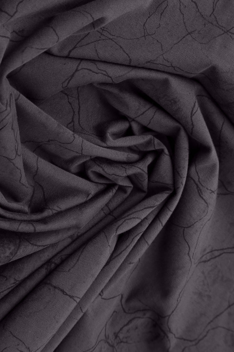 Cowl Neck Graphite Marble Cotton Dress 5