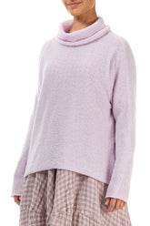 Cowl Neck Light Pink Wool Sweater 3